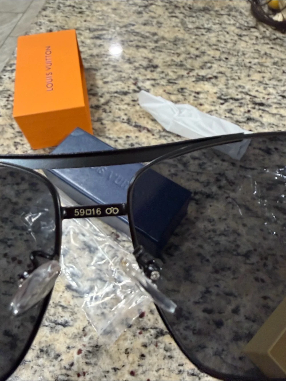 Louis Vuitton Dark Gray Aviator Sunglasses